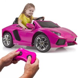 AUTO SAMOCHÓD ELEKTRYCZNY Lamborghini Aventador Pink 6V 3+
