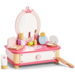 Toaletka Drewniana dla dziewczynki na prezent Do Makijażu z Lustrem + Akcesoria