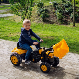 Duży Traktor dla Dzieci Na Pedały Spychacz Żółty Woopie