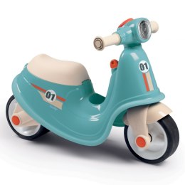 Niebieski jeździk skuter Retro dla dzieci Ciche koła Scooter Smoby