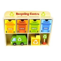 TOOKY TOY Drewniane Centrum Recyklingu Edukacyjny Sorter Tooky Toy