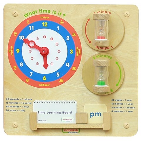 Nauka O Czasie Czytanie Godziny - Tablica Edukacyjna Masterkidz Masterkidz