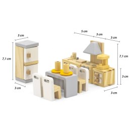 VIGA PolarB Zestaw Mebelków do Domku dla Lalek Kuchnia Jadalnia