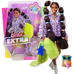 Lalka Barbie Extra Zielone futro