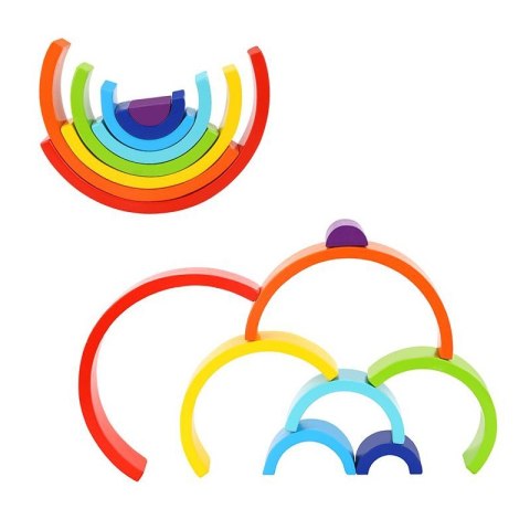 TOOKY TOY Drewniana Tęcza Układanka Klocki Kreatywne Montessori TOOKY TOY Drewniana Tęcza Układanka Klocki Kreatywne Montessori