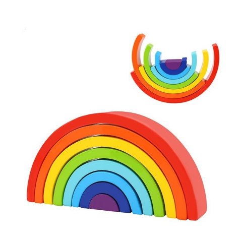 TOOKY TOY Drewniana Tęcza Układanka Klocki Kreatywne Montessori TOOKY TOY Drewniana Tęcza Układanka Klocki Kreatywne Montessori