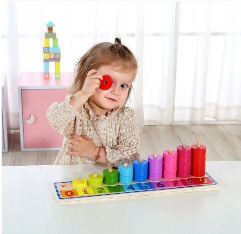 WOOPIE GREEN Układanka Nauka Liczenia i Kolorów Montessori