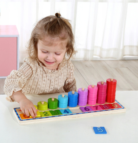 WOOPIE GREEN Układanka Nauka Liczenia i Kolorów Montessori