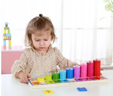 WOOPIE GREEN Układanka Nauka Liczenia i Kolorów Montessori