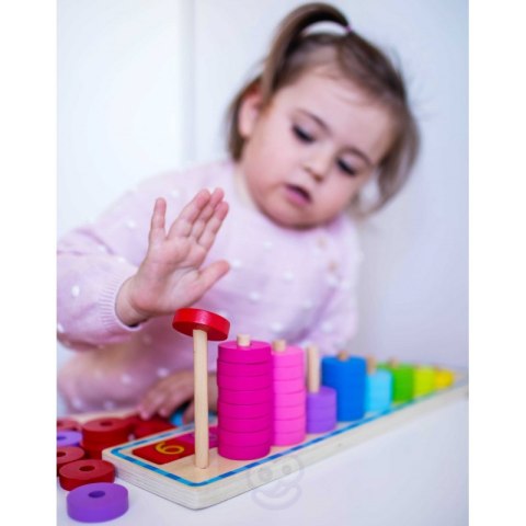 WOOPIE GREEN Układanka Nauka Liczenia i Kolorów Montessori