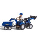 FALK Traktor dla dzieci New Holland z Maxi Przyczepą, ładowarkąi Łyżką od 3 lat