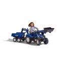 FALK Traktor dla dzieci New Holland z Maxi Przyczepą, ładowarkąi Łyżką od 3 lat