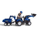 FALK Traktor dla dzieci New Holland z Maxi Przyczepą, ładowarkąi Łyżką od 3 lat