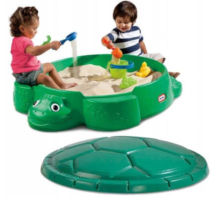 Piaskownica Żółw Pojemnik na Zabawki z Przykrywką Little Tikes