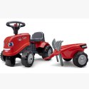 FALK Traktorek Baby Case IH Ride-On Czerwony z Przyczepką + akc. od 12 miesięcy