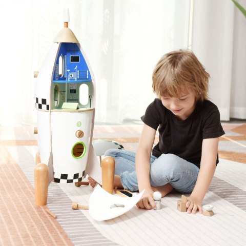 Drewniany Domek Rakieta dla Dzieci + figurki Drewniany Domek Rakieta dla Dzieci + figurki