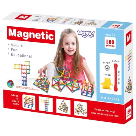 WOOPIE Klocki Magnetyczne Konstrukcyjne Układanka Kreatywna 180 el. WOOPIE Klocki Magnetyczne Konstrukcyjne Układanka Kreatywna 180 el.