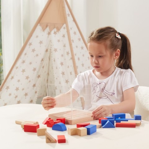 Viga Drewniana Gra Budowanie Klocki 3D Montessori Viga Drewniana Gra Budowanie Klocki 3D Montessori