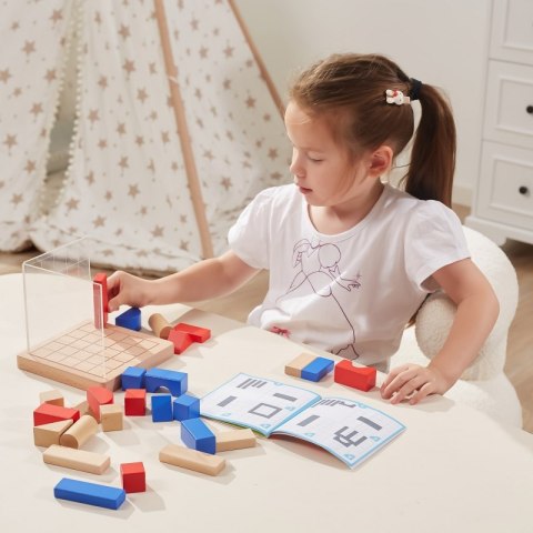 Viga Drewniana Gra Budowanie Klocki 3D Montessori Viga Drewniana Gra Budowanie Klocki 3D Montessori