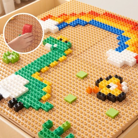 Drewniany Stolik Stół Edukacyjny + AKCESORIA STEM WALL + 135 Klocków MASTERKIDZ Drewniany Stolik Stół Edukacyjny + AKCESORIA STEM WALL + 135 Klocków MASTERKIDZ