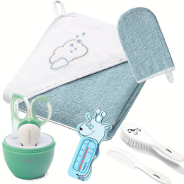 Zestaw pielęgnacyjny kąpielowy dla niemowląt prezent Baby Shower Narodziny Dziecka