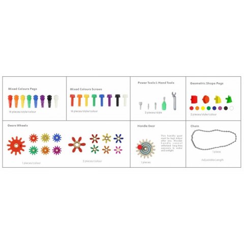Drewniany Stolik Stół Edukacyjny + AKCESORIA STEM WALL + 135 Klocków MASTERKIDZ Drewniany Stolik Stół Edukacyjny + AKCESORIA STEM WALL + 135 Klocków MASTERKIDZ