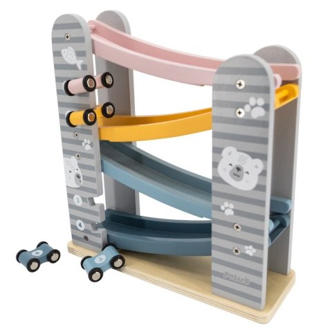 Kolorowa Drewniana Zjeżdżalnia Dla Samochodzików