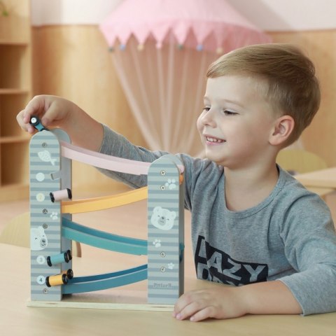 Kolorowa Drewniana Zjeżdżalnia Dla Samochodzików