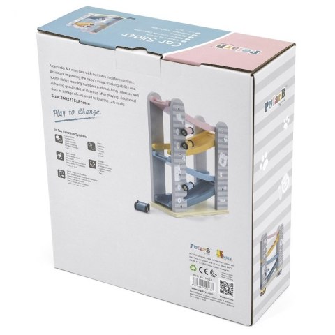 Kolorowa Drewniana Zjeżdżalnia Dla Samochodzików