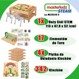 Drewniany Stół Edukacyjny + AKCESORIA STEM WALL + 359 el. MASTERKIDZ