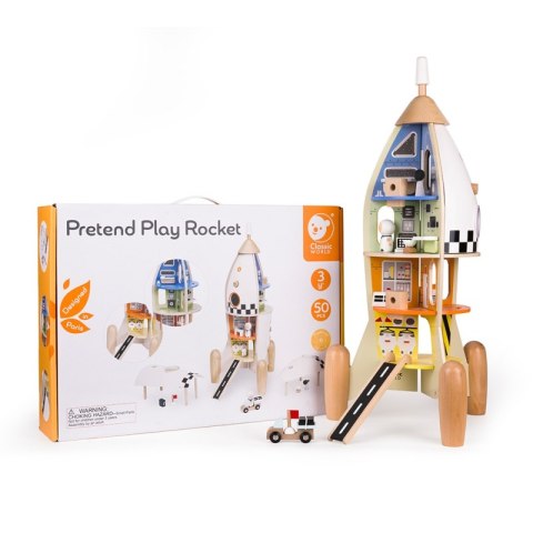 Drewniany Domek Rakieta dla Dzieci + figurki Drewniany Domek Rakieta dla Dzieci + figurki
