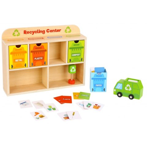 TOOKY TOY Drewniane Centrum Recyklingu Edukacyjny Sorter Tooky Toy