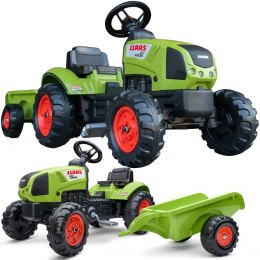 Traktor dla dzieci Claas Zielony na Pedały z Przyczepą + Klakson od 2 Lat. FALK