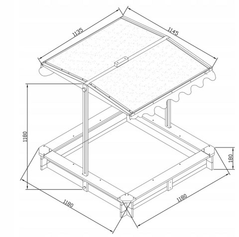 Drewniana piaskownica z regulowanym daszkiem Lily Sandpit AXI