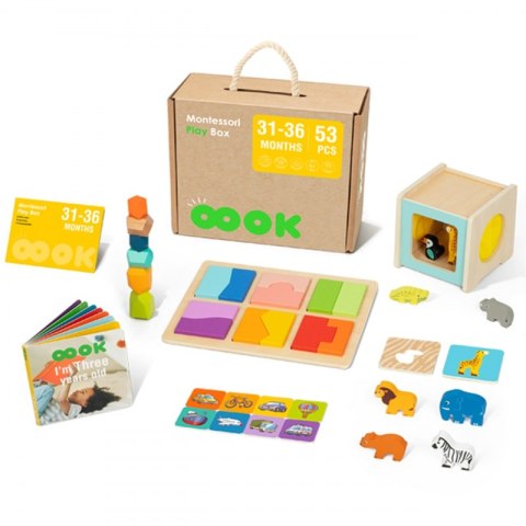 TOOKY TOY Box Pudełko XXL Montessori Edukacyjne 7w1 Sensoryczne 31-36 Mies.