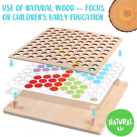 WOOPIE Kolorowe Kulki Układanka Montessori Mozaika Sorter WOOPIE Kolorowe Kulki Układanka Montessori Mozaika Sorter