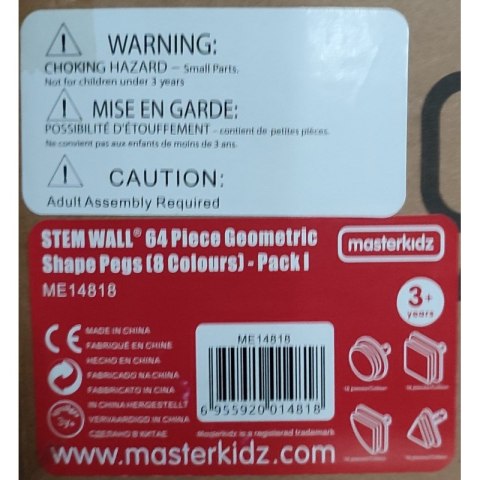 MASTERKIDZ Zestaw Kołeczki w kształcie figur geometrycznych 64szt do tablic STEM Masterkidz