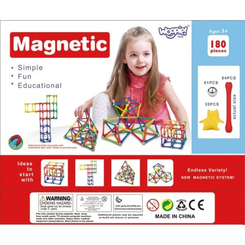 WOOPIE Klocki Magnetyczne Konstrukcyjne Układanka Kreatywna 180 el. WOOPIE Klocki Magnetyczne Konstrukcyjne Układanka Kreatywna 180 el.