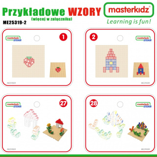 MASTERKIDZ Drewniany Stół Edukacyjny do przedszkola szkoły + AKCESORIA STEM WALL + 563 Klocków