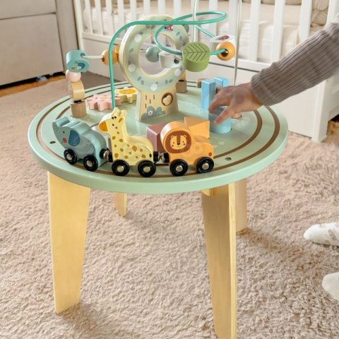 TOOKY TOY Drewniany Stół Aktywności Montessori Pętla Motoryczna TOOKY TOY Drewniany Stół Aktywności Montessori Pętla Motoryczna