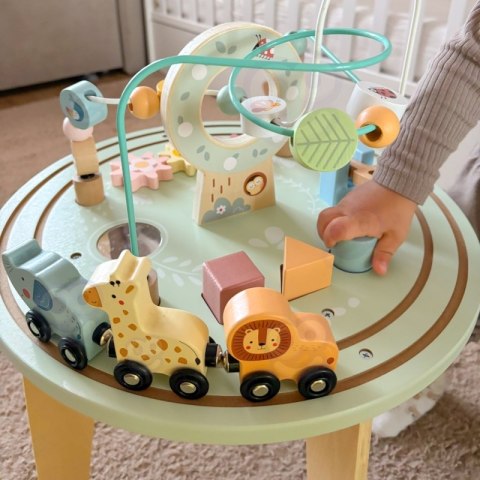 TOOKY TOY Drewniany Stół Aktywności Montessori Pętla Motoryczna TOOKY TOY Drewniany Stół Aktywności Montessori Pętla Motoryczna