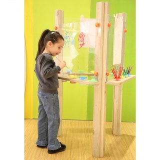 Przezroczysta Sztaluga Tablica Akrylowa XXL Centrum Artystyczne 3w1 CLASSIC WORLD EDU / szkoła przedszkole