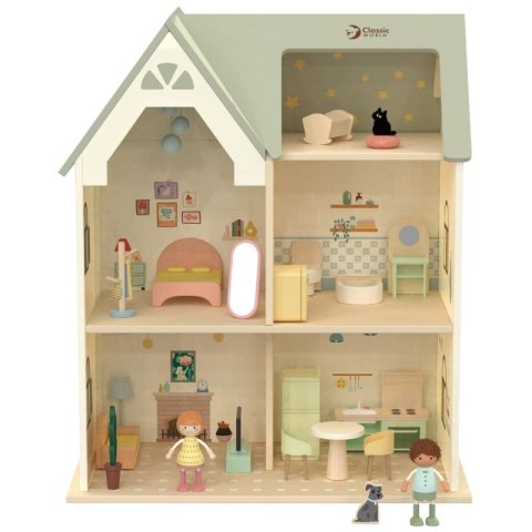 CLASSIC WORLD Wielki Drewniany Domek dla Lalek z mebelkami CLASSIC WORLD Wielki Drewniany Domek dla Lalek z mebelkami