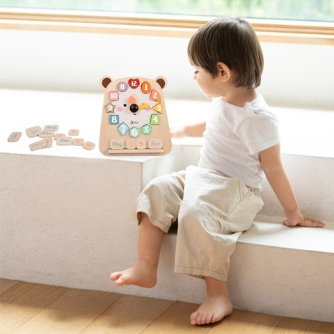 CLASSIC WORLD Zegar Miś Montessori Edukacyjny 3w1 Nauka Czasu Liczenia i Daty CLASSIC WORLD Zegar Miś Montessori Edukacyjny 3w1 Nauka Czasu Liczenia i Daty