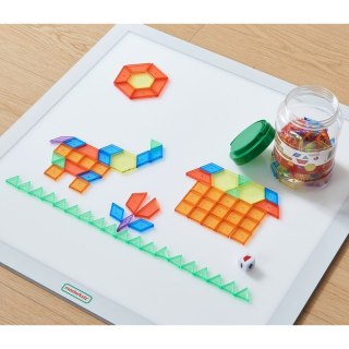 Edukacyjny Kwadratowy Panel Świetlny LED Kolorowy + Klocki Montessori Mozaika 140 el. MASTERKIDZ
