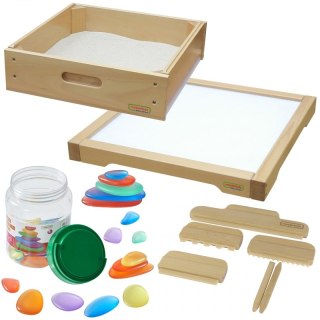 Rama Sensoryczna Panel LED + Zestaw Akcesoriów Do Zabawy w Piasku MASTERKIDZ / szkoły przedszkola