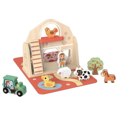 TOOKY TOY Drewniana Składana Farma w Walizce ze Zwierzątkami TOOKY TOY Drewniana Składana Farma w Walizce ze Zwierzątkami