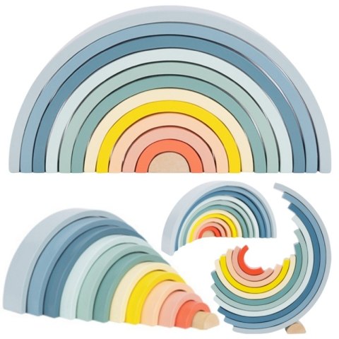 TOOKY TOY Pastelowa Układanka Drewniane Klocki Montessori Tęcza TOOKY TOY Pastelowa Układanka Drewniane Klocki Montessori Tęcza