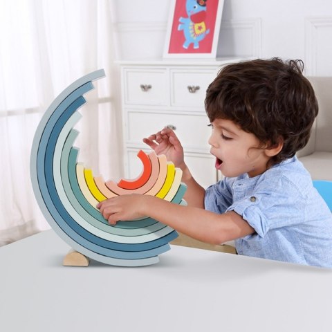 TOOKY TOY Pastelowa Układanka Drewniane Klocki Montessori Tęcza TOOKY TOY Pastelowa Układanka Drewniane Klocki Montessori Tęcza