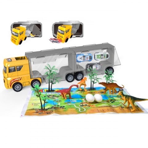 WOOPIE Ciężarówka Transporter 2w1 Zestaw Dinozaurów + Makieta WOOPIE Ciężarówka Transporter 2w1 Zestaw Dinozaurów + Makieta